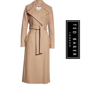 NWT Ted Baker London Rosiey Cotton Blend Longline Coat